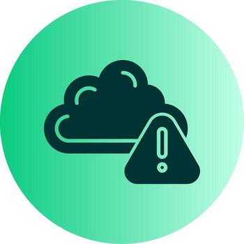 Cloud Based Rain Alert Notification Glyph Gradient Two Tone Circle vector