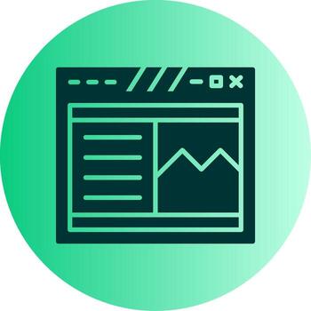 pegajoso página encabezamiento sección glifo degradado dos tono circulo vector