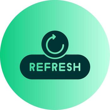 Refresh Page Button Glyph Gradient Two Tone Circle vector