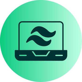 viento de cola utilidad clase sábana glifo degradado dos tono circulo vector