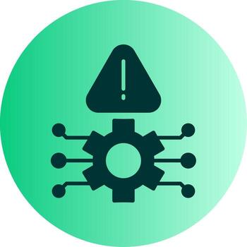 Unexpected Technological System Error Glyph Gradient Two Tone Circle vector