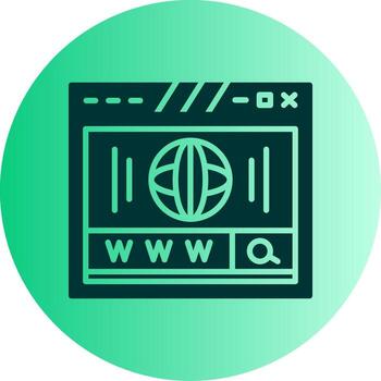 Registered Website Domain Address Glyph Gradient Two Tone Circle vector