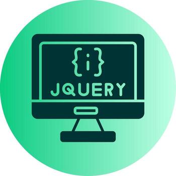 jQuery DOM Manipulation Script Glyph Gradient Two Tone Circle vector