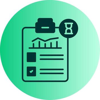 Task Currently In Progress Glyph Gradient Two Tone Circle vector