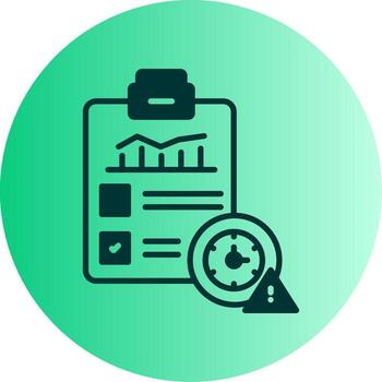 Urgent Overdue Task Alert Glyph Gradient Two Tone Circle vector