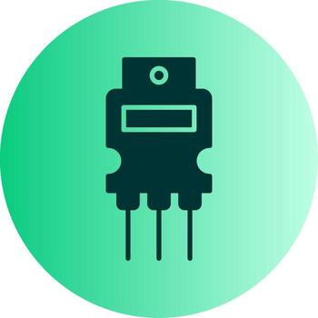Small Signal Transistor Glyph Gradient Two Tone Circle vector