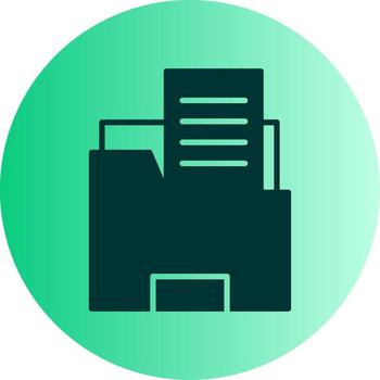 Expanding Document File Folder Glyph Gradient Two Tone Circle vector