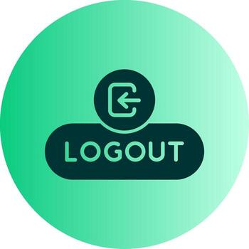 Logout Session Button Glyph Gradient Two Tone Circle vector