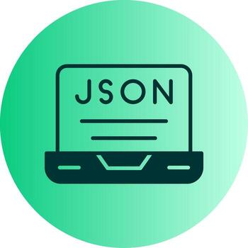 JSON Data Format Block Glyph Gradient Two Tone Circle vector