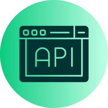 API Integration Gateway Glyph Gradient Two Tone Circle vector