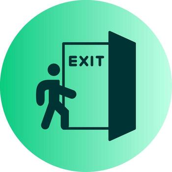 Clearly Marked Emergency Exit Glyph Gradient Two Tone Circle vector