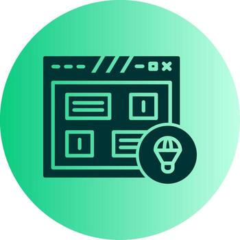 alto mudado aterrizaje página diseño glifo degradado dos tono circulo vector