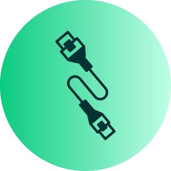 Durable Ethernet Network Cable Glyph Gradient Two Tone Circle vector