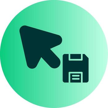 salvar Actual archivo glifo degradado dos tono circulo vector