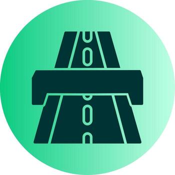 Off Ramp Exit Indicator Glyph Gradient Two Tone Circle vector