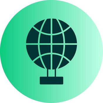 Rotating World Globe Glyph Gradient Two Tone Circle vector