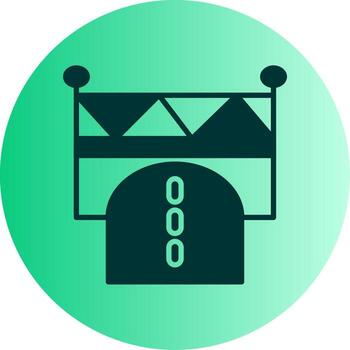 Road Overpass Structure Glyph Gradient Two Tone Circle vector