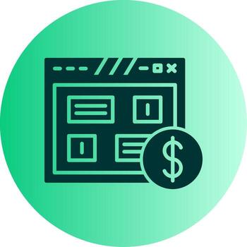 seguro pago método opciones glifo degradado dos tono circulo vector