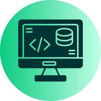 backend servidor lógica icono glifo degradado dos tono circulo vector