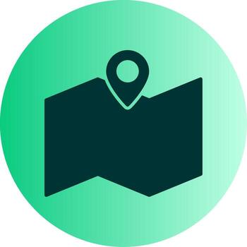 Folded World Map Glyph Gradient Two Tone Circle vector