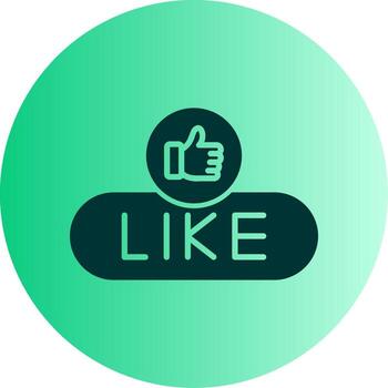 Like Content Button Glyph Gradient Two Tone Circle vector
