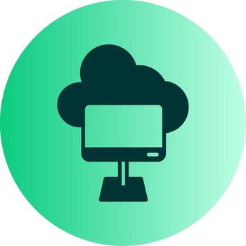 Secure Cloud File Storage Glyph Gradient Two Tone Circle vector