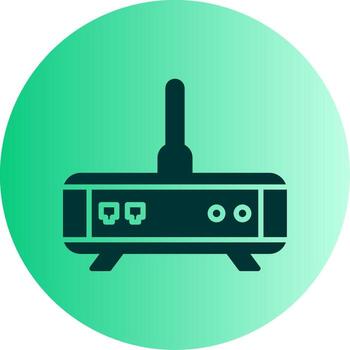 High Speed Gaming Router Glyph Gradient Two Tone Circle vector