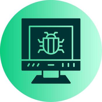 software sistema error errores glifo degradado dos tono circulo vector