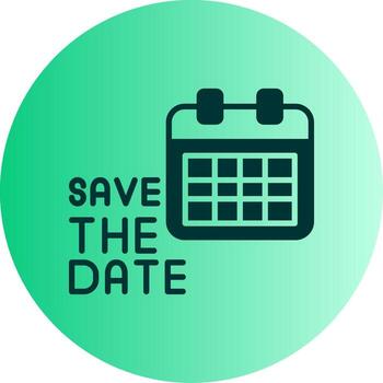 Save the Date Reminder Glyph Gradient Two Tone Circle vector