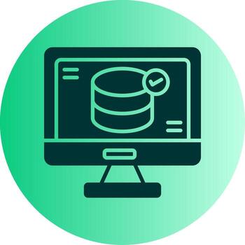 Relational Database Icon Glyph Gradient Two Tone Circle vector