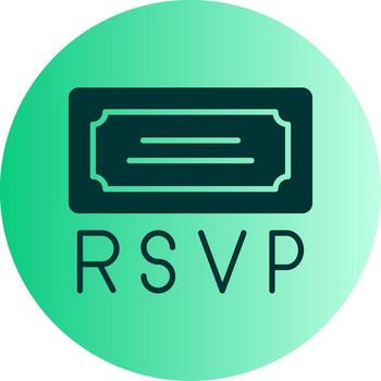 RSVP Confirmation Request Glyph Gradient Two Tone Circle vector