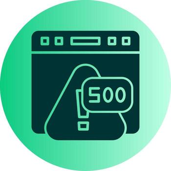 Error 500 Internal Server Crash Glyph Gradient Two Tone Circle vector