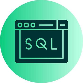 SQL Query Language Snippet Glyph Gradient Two Tone Circle vector