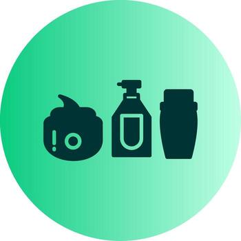 Rico cacao cuerpo mantequilla glifo degradado dos tono circulo vector