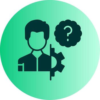 interno flujo de trabajo dificultades grabar glifo degradado dos tono circulo vector