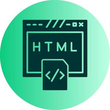 HTML Source Code Snippet Glyph Gradient Two Tone Circle vector