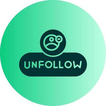 Unfollow Profile Button Glyph Gradient Two Tone Circle vector