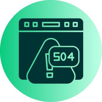 Error 504 Gateway Timeout Alert Glyph Gradient Two Tone Circle vector