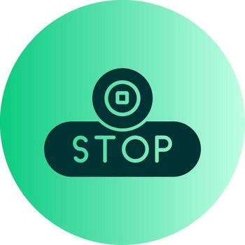 Stop Playback Button Glyph Gradient Two Tone Circle vector