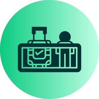 Automated Moving Walkway Glyph Gradient Two Tone Circle vector