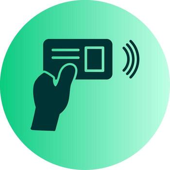 NFC Card Reader Terminal Glyph Gradient Two Tone Circle vector