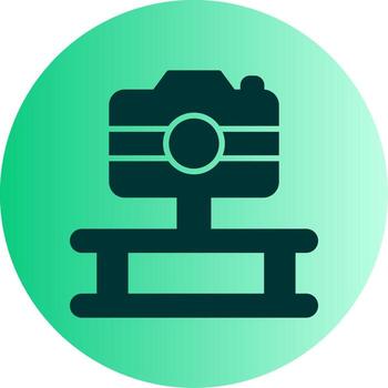 Speed Monitoring Camera Icon Glyph Gradient Two Tone Circle vector