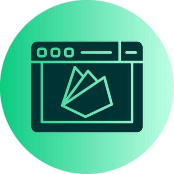 Firebase Real Time Database Glyph Gradient Two Tone Circle vector