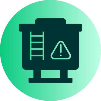 Reservoir System Error Alert Glyph Gradient Two Tone Circle vector