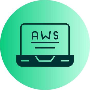 AWS Cloud Computing Icon Glyph Gradient Two Tone Circle vector