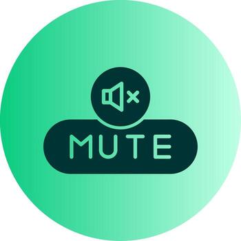 Mute Sound Button Glyph Gradient Two Tone Circle vector