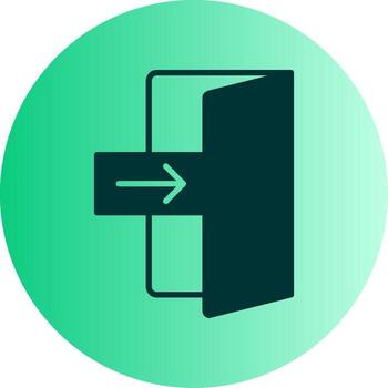 Emergency Bus Exit Sign Glyph Gradient Two Tone Circle vector