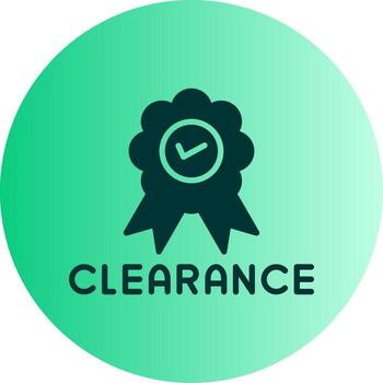 Final Clearance Event Notice Glyph Gradient Two Tone Circle vector
