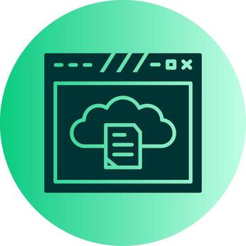 Cloud Based Hosting Service Glyph Gradient Two Tone Circle vector