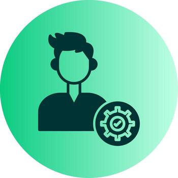 Execute System Command Glyph Gradient Two Tone Circle vector